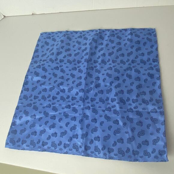 100% SIlk Pocket Squares Lot of 2 Paisley Blue/Purple Simone and Luigi 12.5" - Picture 5 of 8